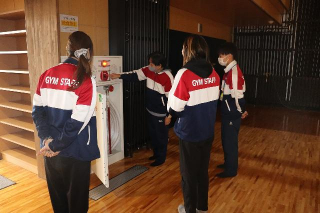 屋内消火栓設備の使い方研修状況